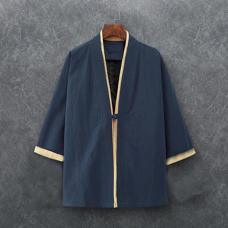 中国风男士茶服中式改良古装禅服古风汉服披风道袍男装唐装居士服