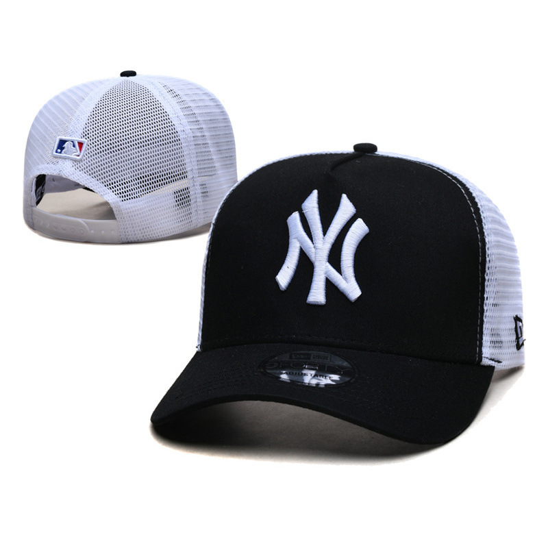 トレンディなブランド NY メッシュ野球帽女性のための春と夏の新しい刺繍入りビッグロゴひさしキャップ日よけ通気性メッシュ帽子男性用|undefined