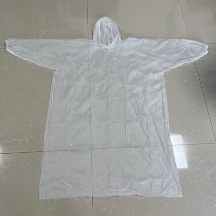 Factory direct pla degradable raincoat adult pullover with hat rope rubber band raincoat milky white transparent Factory direct pla degradable raincoat adult pullover with hat rope rubber band raincoat milky white transparent