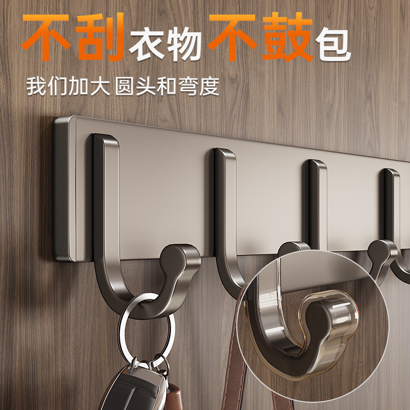 Colgar percha de ropa pared colgar la puerta de la pared detrás de una fuerte viscosidad de carga sin perforación de la ropa de baño gancho fila