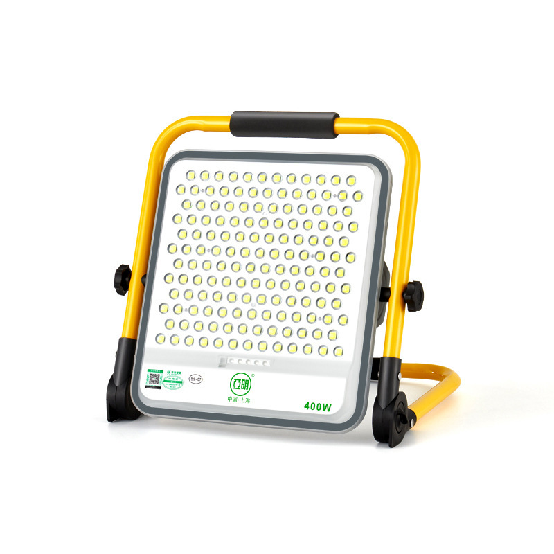 亜明充電投光器リチウム電池スタンド付きレンズモデル携帯型屋外キャンプ照明灯工事現場用|undefined