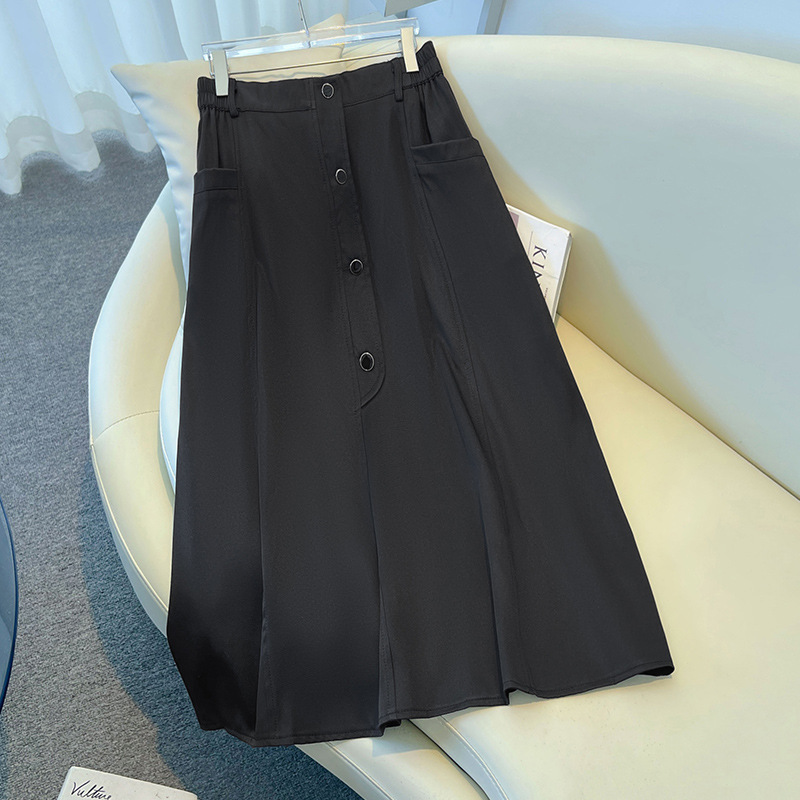 65-175kg Plus-Size Women's Clothing for Fat Girls, High-Waisted, Slimming, Fashionable and Versatile Skirt, New Summer Style, High-End A-Line Skirt