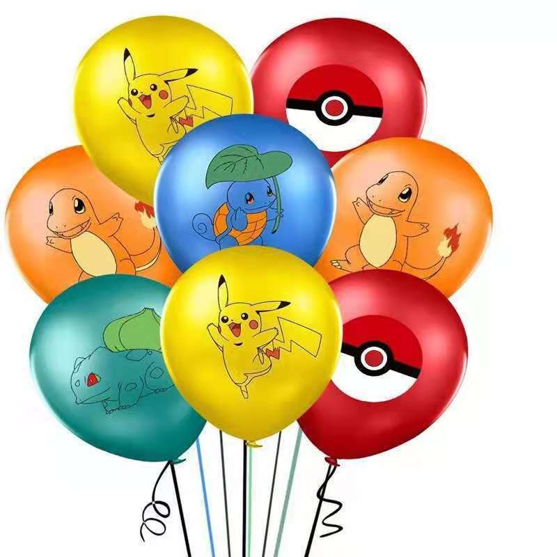 Transfronterizo Pikachu látex globo traje de fiesta de cumpleaños de los niños lugar Venta caliente año de diseño paquete tema