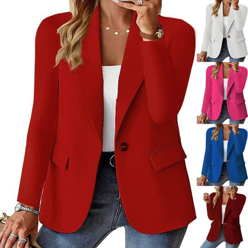 European Station Amazon 2024 Spring and Autumn New Casual Slim Elegant Professional Women's Multicolor Suit Jacket Explosions