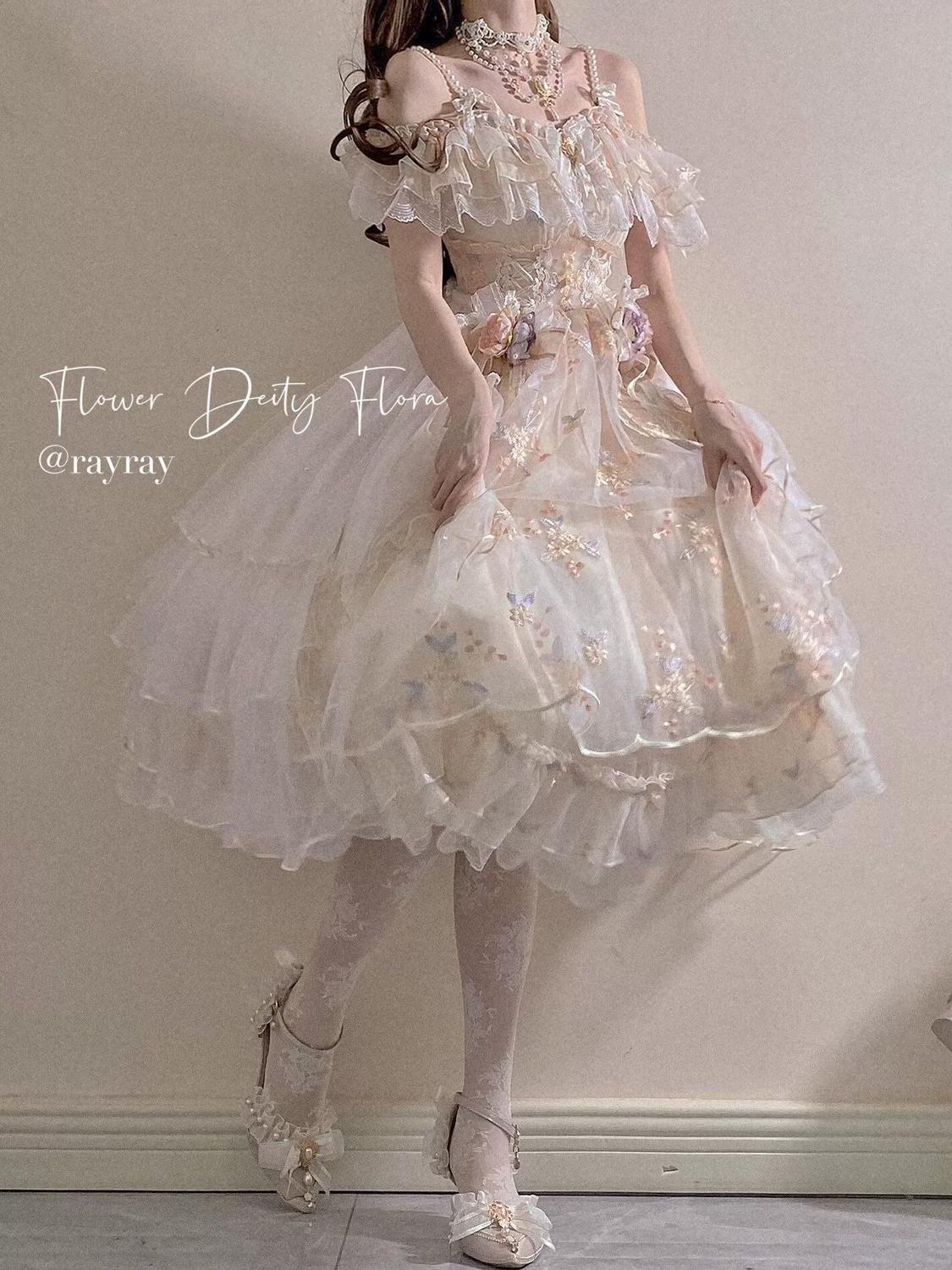 2024新款花神芙洛拉 lolita裙 刺绣夏季洛丽塔花嫁裙华丽甜美JSK-阿里巴巴