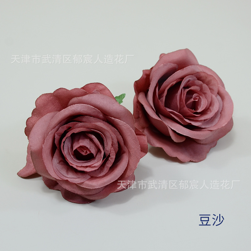 ローズ造花ハイエンドブルーフラワー結婚式の装飾偽花芯ローズヘッドローズフラワー卸売|undefined