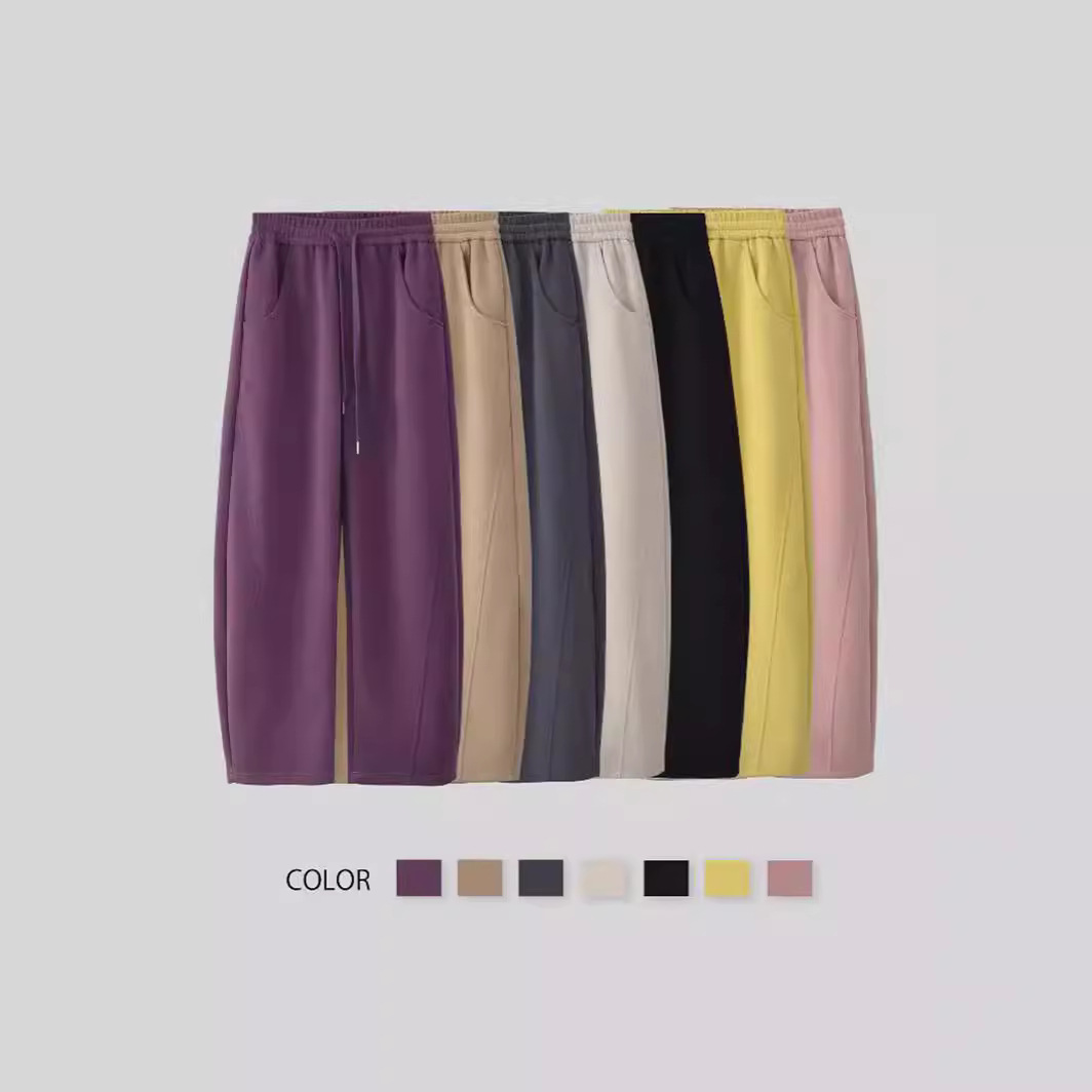 Banana Sickle Wide-Leg Pants Women's Spring and Autumn 2024 New American Style Work Wear Pants High Waist Dagging Sports Scimitar Pants