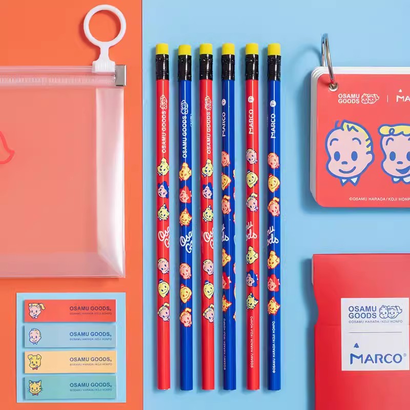 Ma Ke Yuan Tian Zhi conjunto-nombre lápiz traje japonés dibujos animados borde transparente bolsa de almacenamiento lindo estudiante niños HB madera