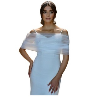 European and American mesh lace-up bride covering arms with dress white ivory shawl wrapped chest cross-border a generation of hair
