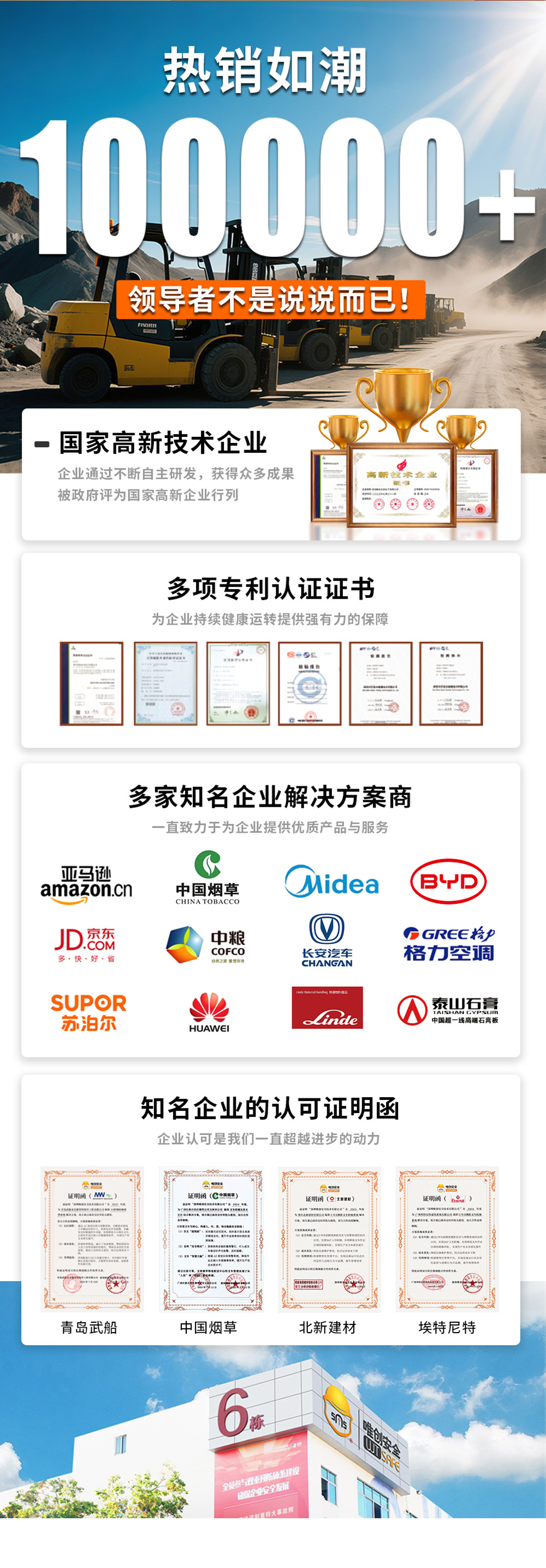 Forklift Truck Engineering Vehicle Forklift Ai Artificial Intelligence Anti-Collision System Safety Area Front Warning Voice Alarm