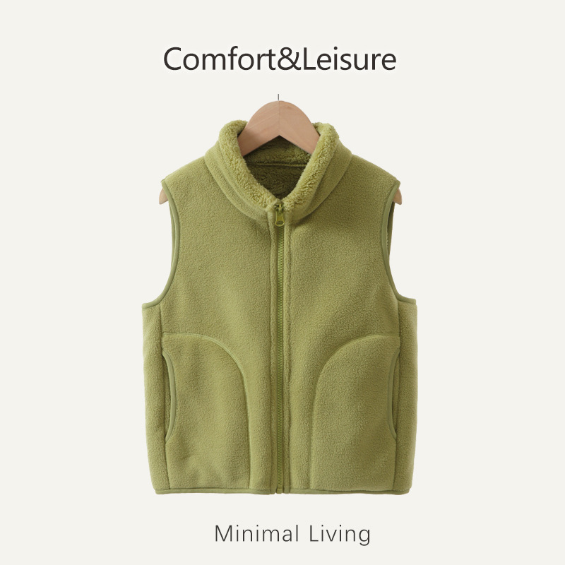 Niños chaleco de terciopelo engrosado otoño invierno uniformes calientes artefactos de niños padres niñas hombros de abrigos sin mangas calientes
