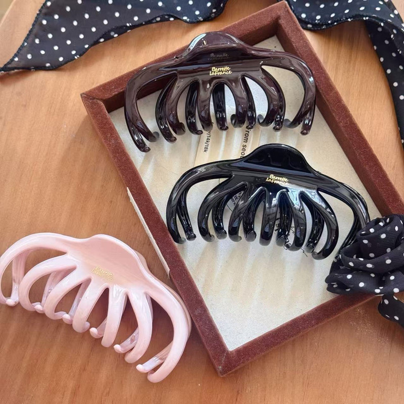 Cross-Border Large Size 13cm Pc Pumpkin Hair Clip for Women with Multiple Hair Volume on the Back of the Head, Shark Clip, Elegant Grabber Clip