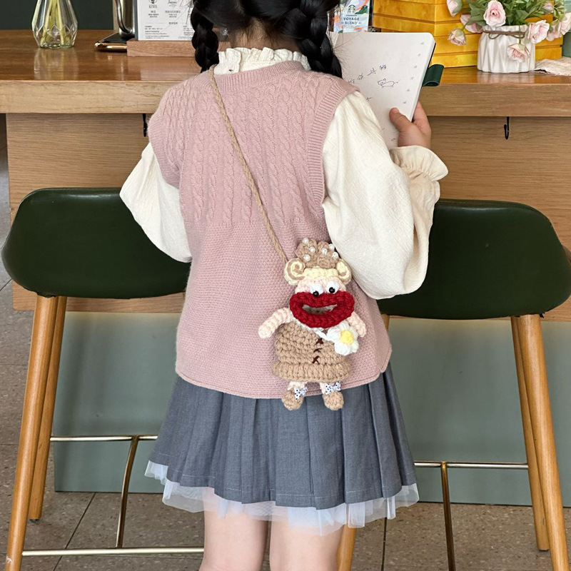 Hochillo a mano boca de salchicha muñeca fea bolso de hombro caricatura lindo mochila para niños y niñas nuevo bolso para niños