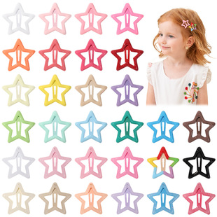 European and American candy color y2k five-pointed star new children's broken hair BB clip hairpin baking varnish oil drop edge clip hair accessories 4246