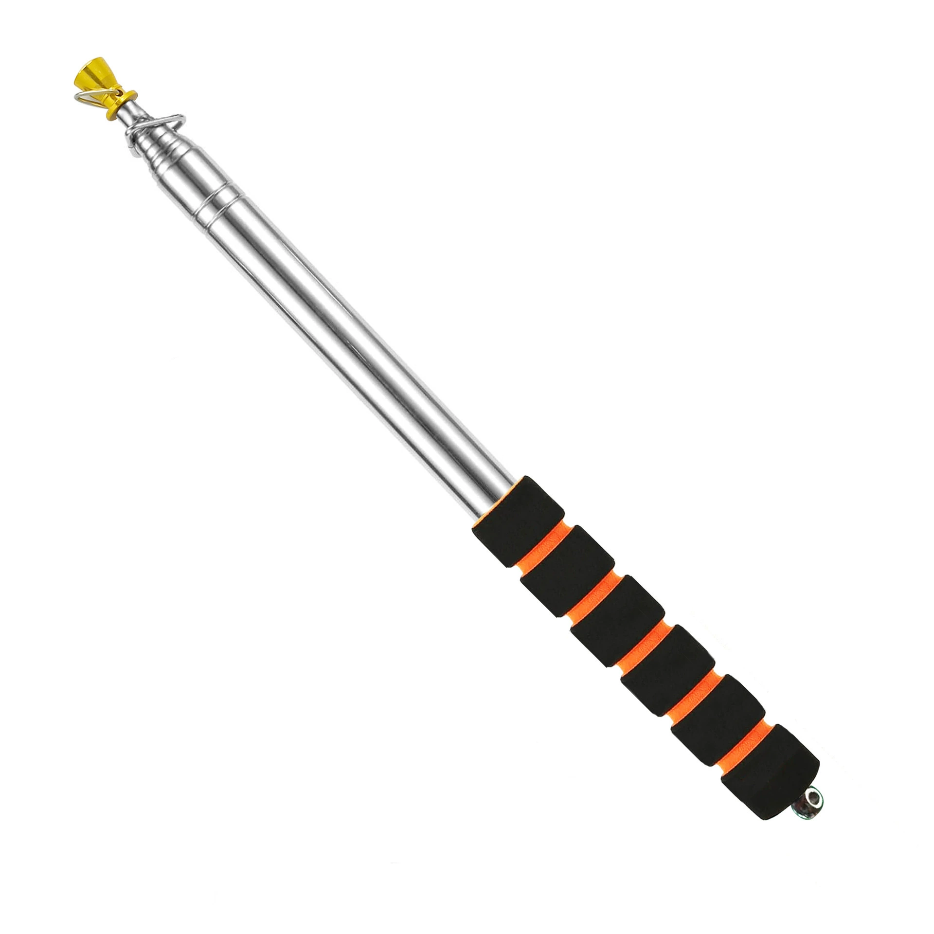 Telescopic bold flagpole hand-crank flagpole stainless steel telescopic teaching whip black telescopic full set of snap buckle Anhui factory