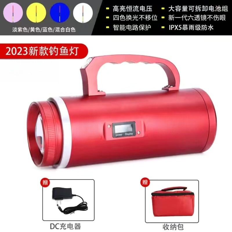 LED lámpara de pesca nocturna lámpara de pesca al aire libre fuente de luz múltiple linterna de piso de carga de alta potencia de luz fuerte lámpara de pesca al por mayor