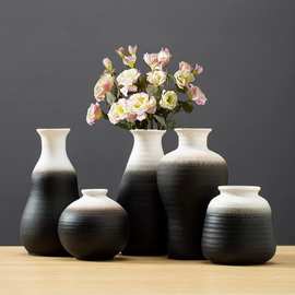 陶瓷花瓶 干花插花器 陶艺水培花器花盆客厅办公室装饰品创意摆件