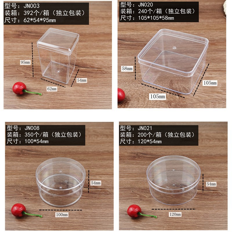 PS caja de galletas transparentes de plástico duro caja de embalaje de copo de nieve tilamisu caja de pastel caja de almacenamiento de juguetes con cubierta