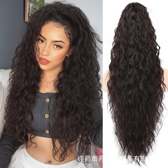 クロスボーダーヨーロッパとアメリカのカーリーヘアウォーターリップルウールカーリーグリッパーポニーテールウィッググリッターコーンウィスパーハイポニーテールウィッグ三つ編み