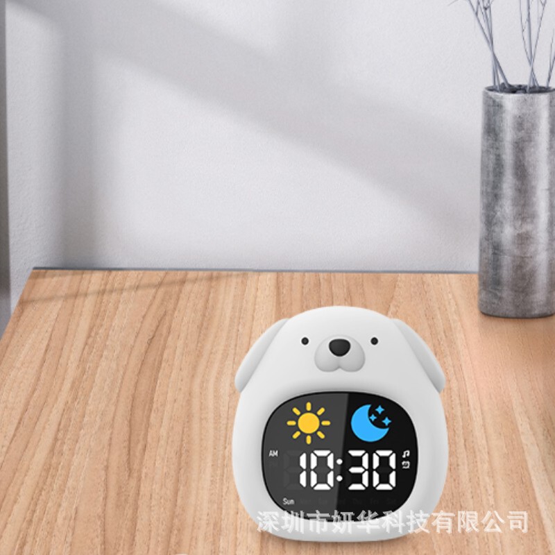 国境を越えた人気のシリコーン動物睡眠トレーニングナイトライト子供用スヌーズUSB充電学生専用デスクトップ目覚まし時計|undefined