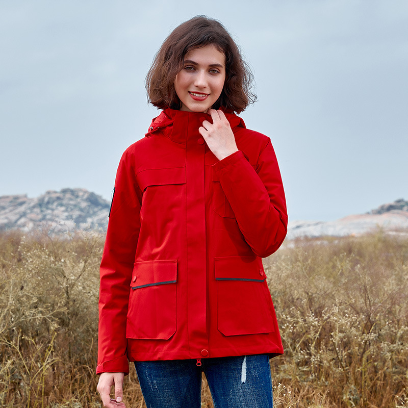 2021冬季情侶登山服戶外運動純色羽絨內(nèi)膽沖鋒衣男女情侶款滑雪服