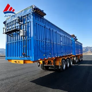 销售全挂车 侧翻自卸半挂车 重型拖杆式侧翻自卸车 狼狈式一拖一