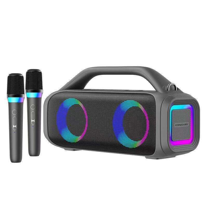 Portable Colorful Lighting and Audio Party Bluetooth Karaoke Speaker with Single