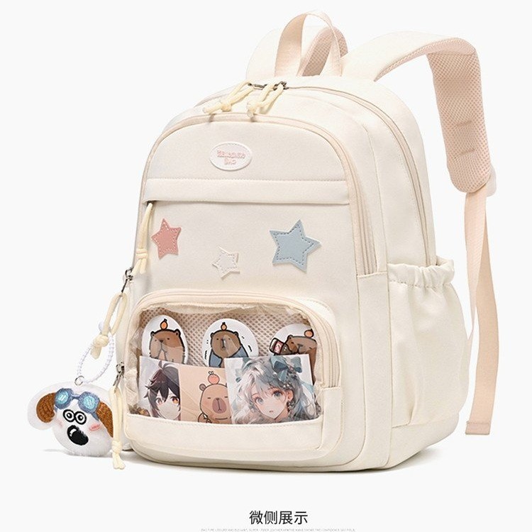 Transparent Backpack, Cute Soft Girl Trendy Large Capacity College Style Girl Student School Bag Korean Style Backpack