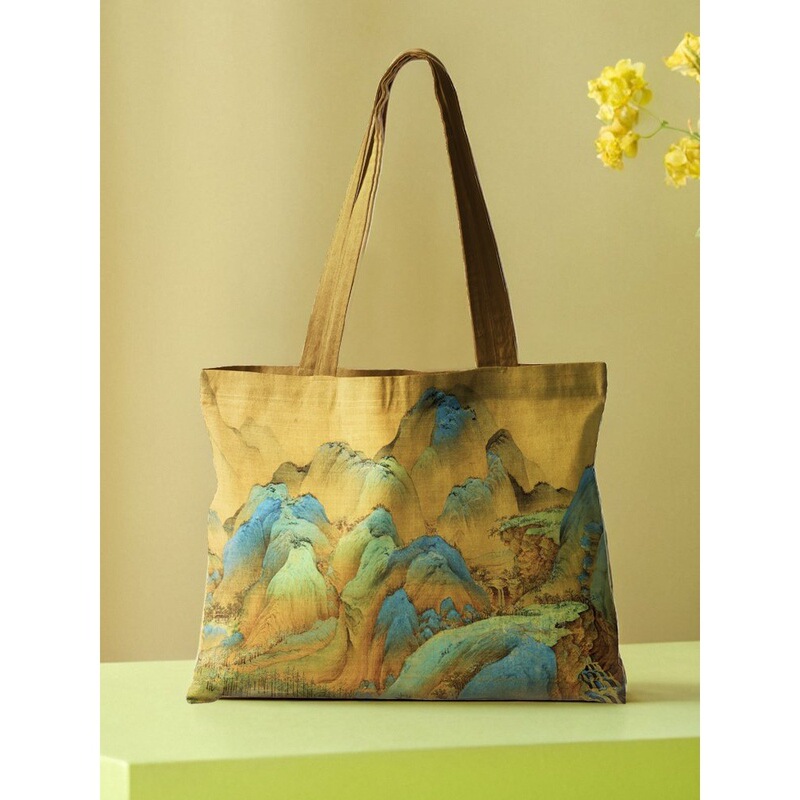 Qianli Jiangshan Chinese Horizontal Zipper Shoulder Bag Handbag Cloth Bag School Bag Grocery Shopping Bag Shopping Bag Qianli Jiangshan Chinese Horizontal Zipper Shoulder Bag Handbag Cloth Bag School Bag Grocery Shopping Bag Shopping Bag