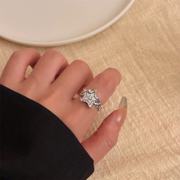 Retro small design brand fashionable trend ring hip-hop style