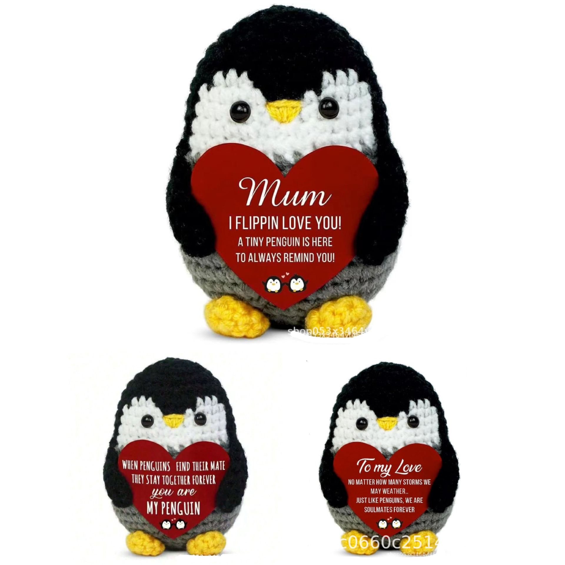 Cross-Border New Cute Positive Energy Emotional Penguin Doll Beer Mug Handmade Knitted Capybara Highland Cow