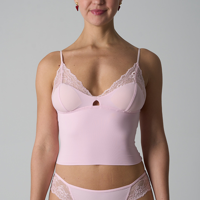 Sk*M Kardashian Style Lace Top Sk Ultra-Elastic Lace Top with Breast Pads, Skin-Friendly, Sexy, Adjustable Straps