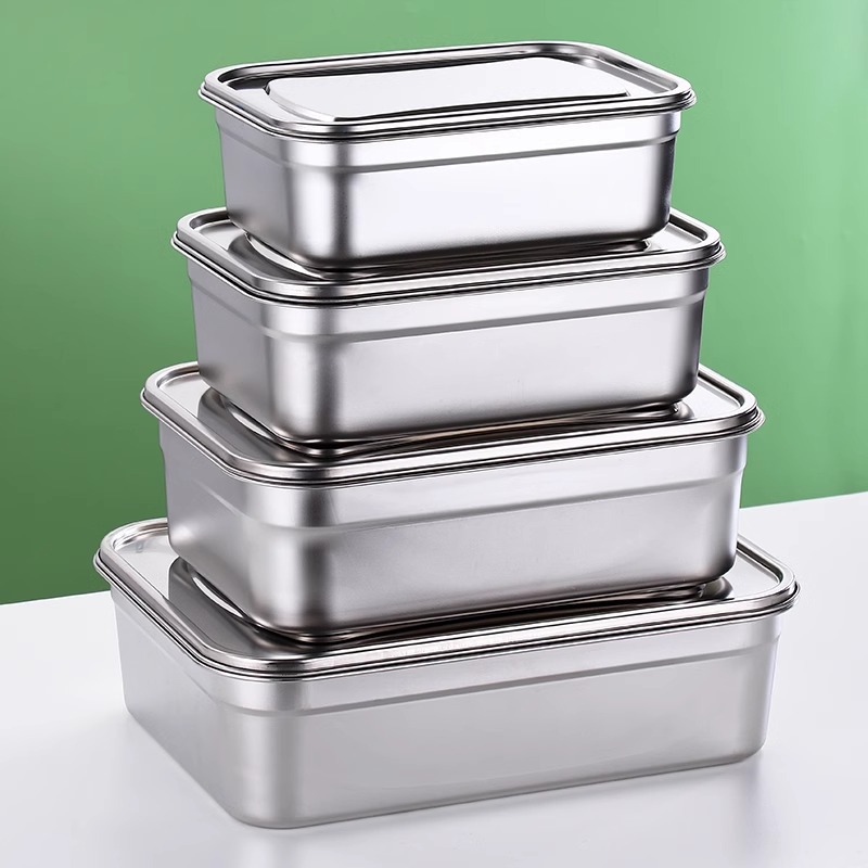 Rectangular capacious storage box stainless steel