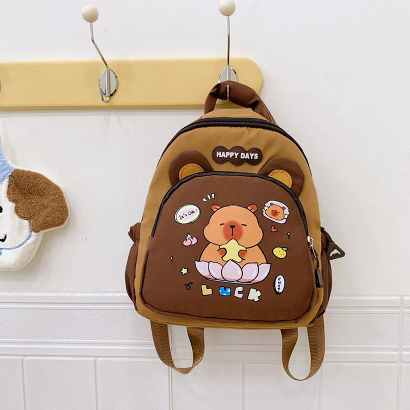 Kapibala nueva mochila escolar para niños de jardín de infantes, niños y niñas, reducción de la carga de ocio, mochila ligera, bolsa de bocadillos de salida