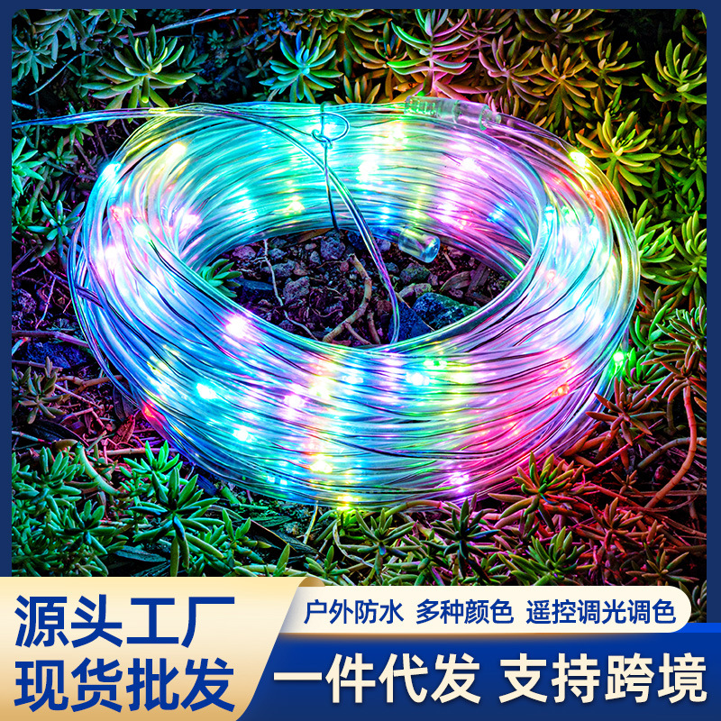 LED iluminación de tubo de color resaltado LED string exterior impermeable decoración de patio de Navidad decoración de lámparas