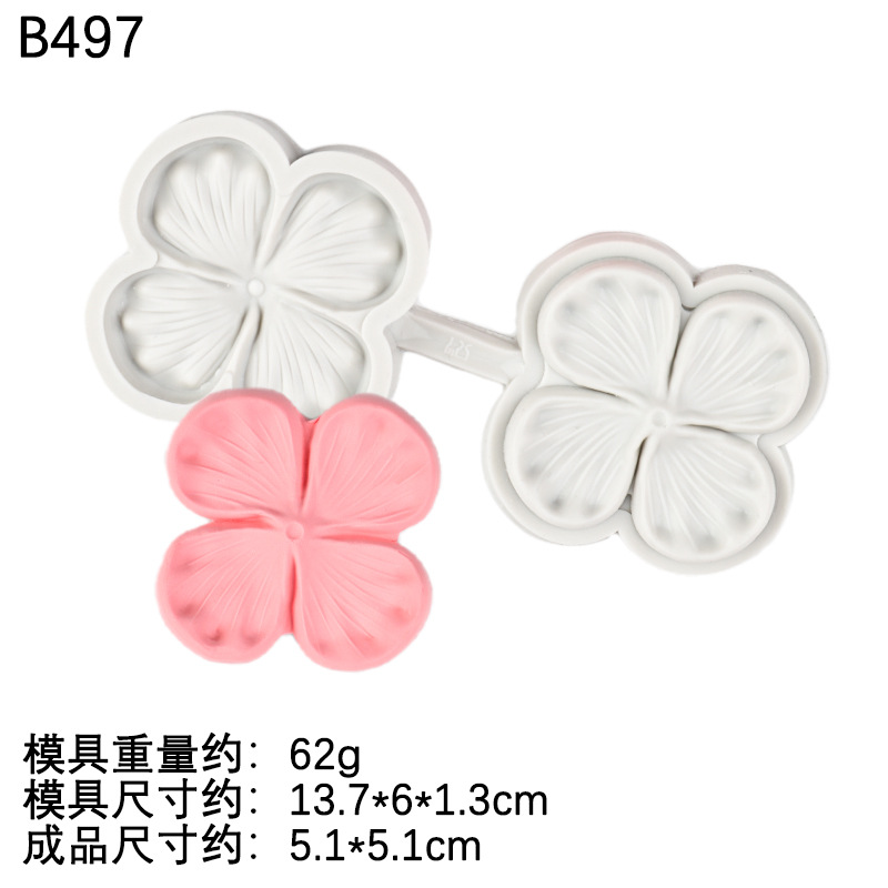Simulación de molde de fondant con textura de pétalo de anthurium, molde de presión de hoja, molde de silicona de fondant de flores de cuatro pétalos, herramienta para hornear