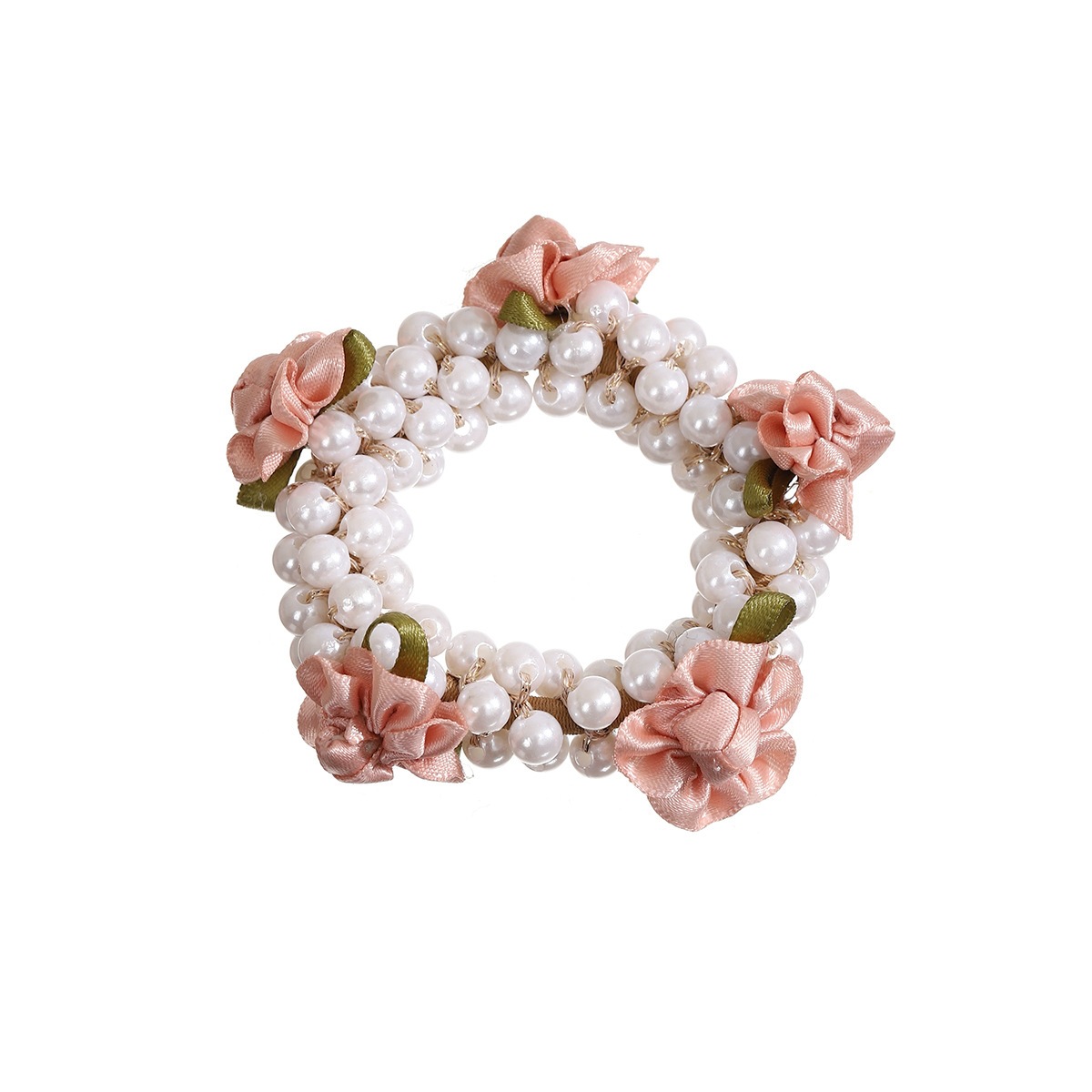 Flores franceses perlas para niños anillo de cabello bebé cuerda de cabello de alta elasticidad trenzado hadas cuerda de cabello niñas joyas de cabello tocado