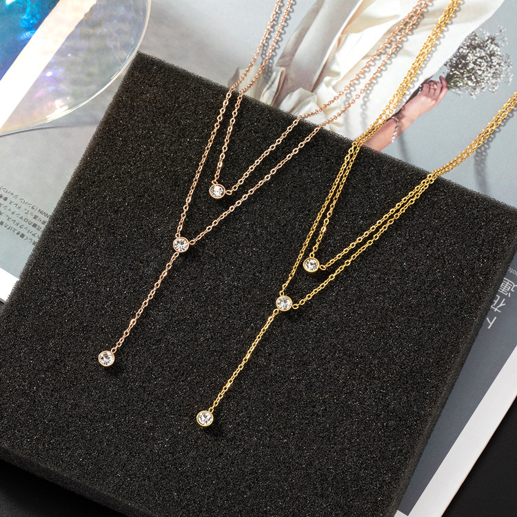 Ins Simple Double-Layer Necklace Women's Trendy Popular Elegant Clavicle Chain 2020 New Niche Design Necklace