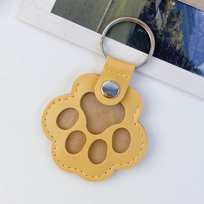 猫の足跡キーホルダーペットの毛 PU 収納袋ポータブル足跡キーホルダーペンダント猫と犬のペット用品|undefined