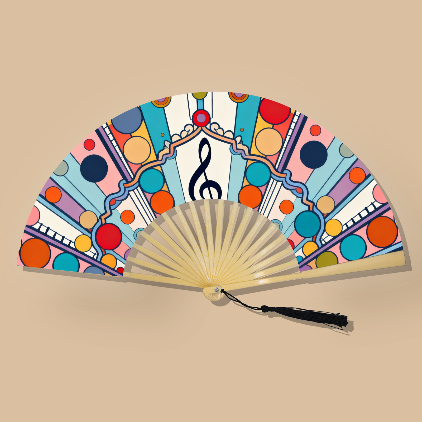 Abanico Plegable Artesanal de Poliéster y Plástico, para Hanfu y Eventos image 23