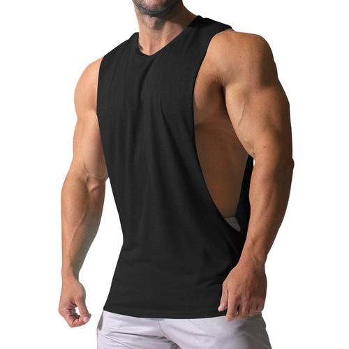  Amazon Men's Sleeveless Backless Outerwear Loose Sports Casual Trendy Solid Color Men's Cardigan Summer