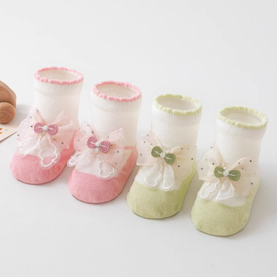 Newborn Baby Socks Loosen Feet-free Female Infant Non-slip Combed Cotton Skin-friendly Soft Breathable Baby Necessary
