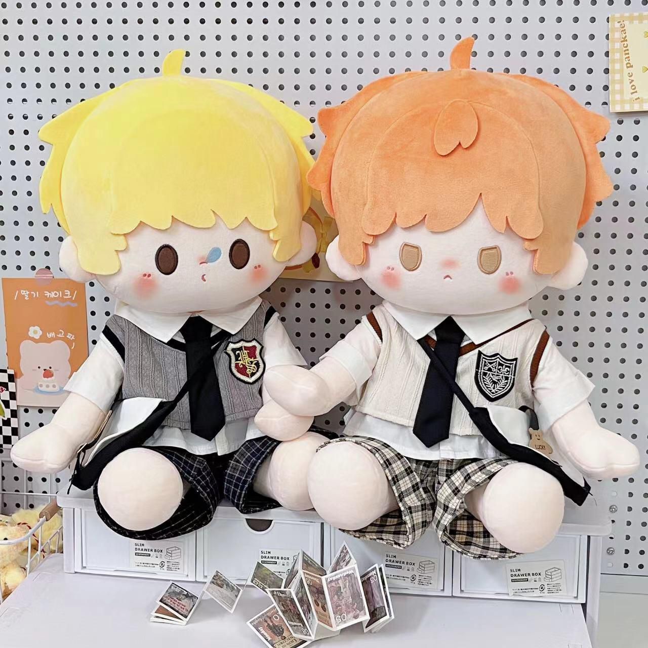 Комплект, хлопковая высококачественная сменная кукла для школьников, 40см, в корейском стиле, 40 см, детская одежда