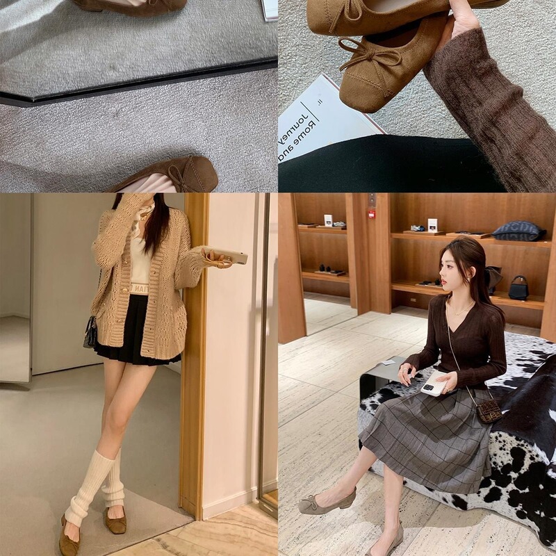 牛皮葡萄妈超软方头秋豹纹浅口蝴蝶结粗跟单鞋女气质百搭小|undefined
