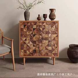 老榆木餐边柜客厅靠墙储物柜家具边柜实木床头柜抽屉斗柜博古架