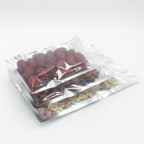Manufacturer's aluminum-plated yin and yang bone bag silver translucent ziplock bag jewelry bag dry goods food universal packaging bag