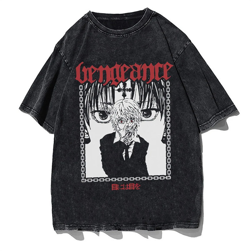 Anime Kuroneko Japan New Hunter T-Shirt Short-Sleeve Summer Retro Full-Time Hxh Shirt Merchandise Washable Straight-Cut Cotton Anime Kuroneko Japan New Hunter T-Shirt Short-Sleeve Summer Retro Full-Time Hxh Shirt Merchandise Washable Straight-Cut Cotton