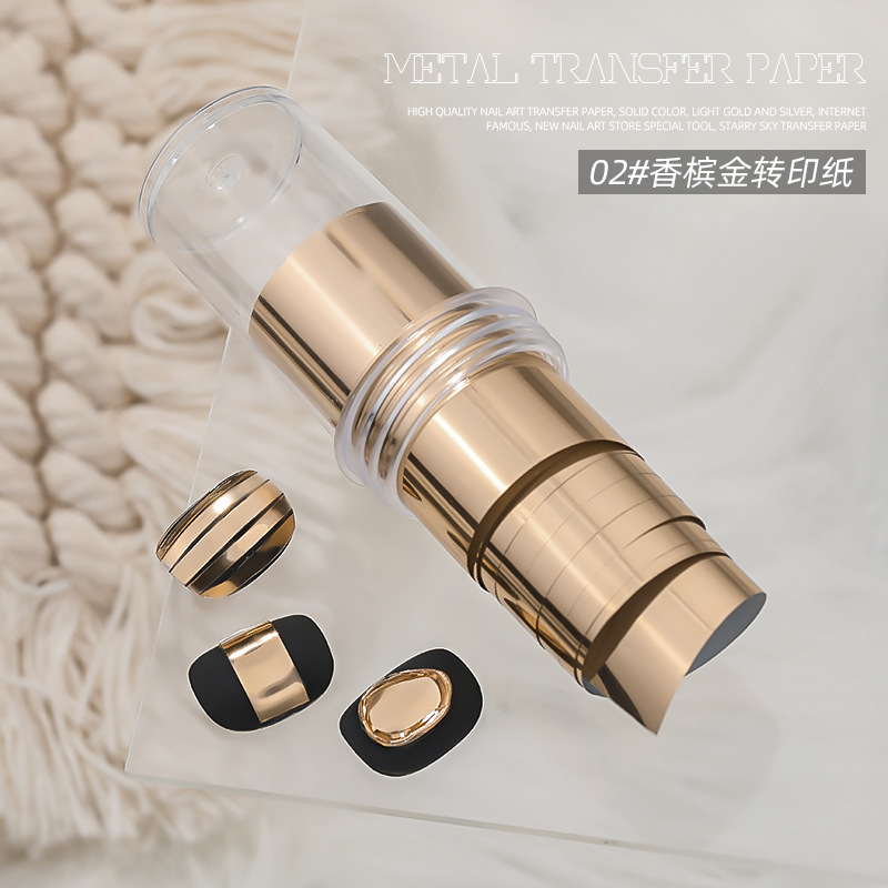 Manicure metal retro papel de transferencia nuevo estilo punk brillante oro puro plata bronce desgaste decoración de uñas al por mayor