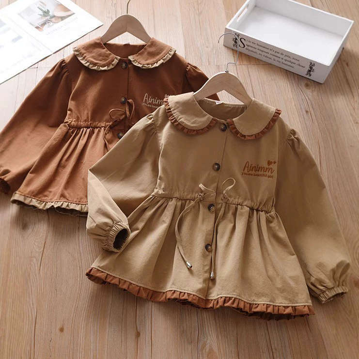 Demi-season long-sleeve, autumn cute jacket, Korean style, for teenagers, western style, children's clothing