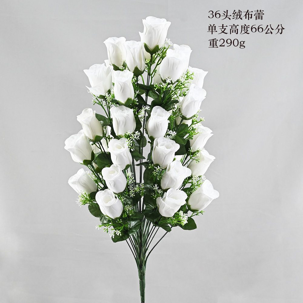 Fabricantes de artesanías de pantalla al por mayor de flores de rosa simuladas personalizadas flores de rosa de tela de terciopelo flores de boda simuladas flores